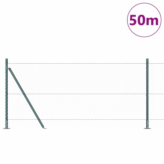 Gjerde med innlegg. grønn 0.8 x 50 m PVC belagt stål