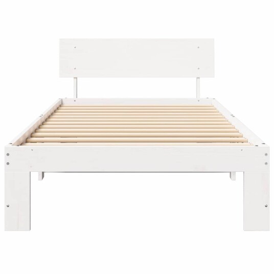 Sengestel med hodegavl hvit 100x200 cm massiv furu