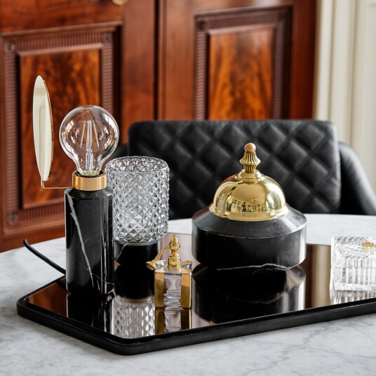 DESIGN BY US Blindspot Bordlampe Black Marble Stue 6.5 30.5 Svart
