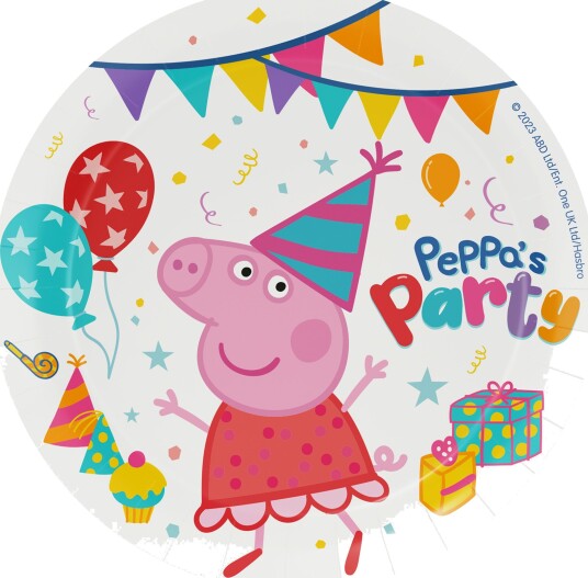 Santex Papptallerkener Peppa Gris™ Peppa’s Party 8-pakning 9769 0-99