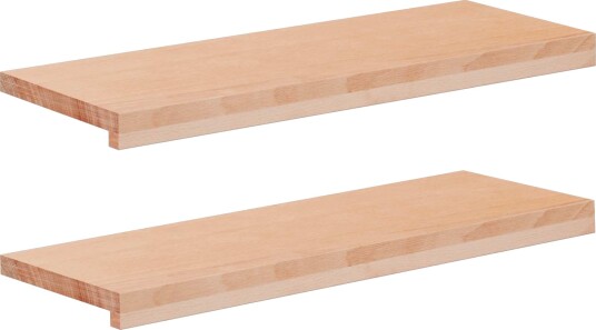 vidaXL Trappetrinn 2 stk. 80 x 25 x 2 cm Naturlig Massiv bøketre