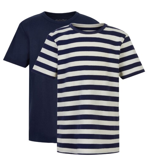 Minymo Basic 32 -T-Shirt Ss (2-Pack) Navy 140 Minymo Basic 32 -T-Shirt Ss (2-Pack) Navy 140