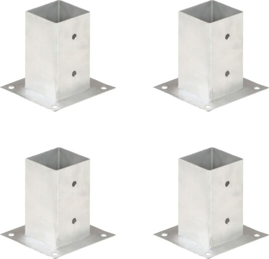 Stolpeankere 4 stk galvanisert metall 81 mm