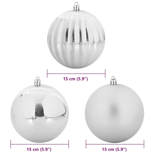  Julekule Sett 9 pcs sølv Plast
