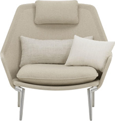 Vitra Slow Lenestol Flocca 0650/ Beige 02/ Krom Vitra Slow Lenestol Flocca 0650/ Beige 02/ Krom