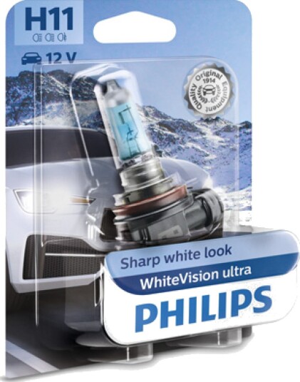 Philips H11 Whitevision Ultra Halogen Pære Philips H11 Whitevision Ultra Halogen Pære
