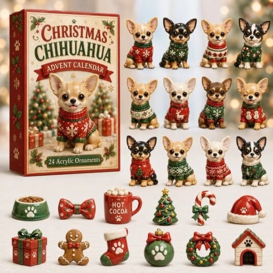 2026 Chihuahua Jule Blind Box Adventskalender Nedtelling til Jul Kjæledyr tema Blind Box Gaver Juletrepynt