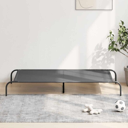 Vidaxl Forhøyet Hundeseng Grå 150X90X20 cm Tekstil Og Stål