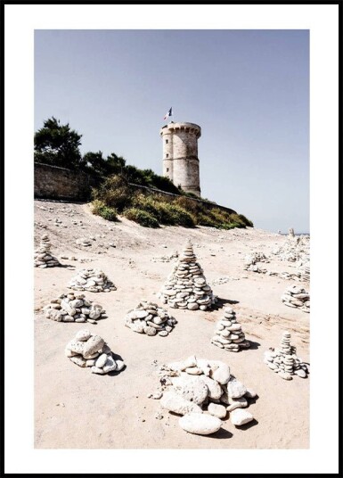 French Beach Lighthouse Plakat Plakat / 30x40cm