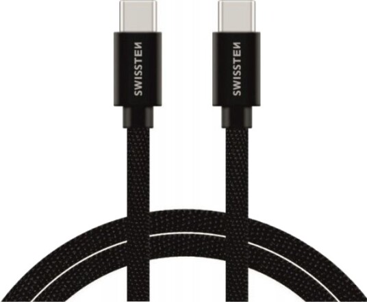 Swissten 1,2 M USB-C til USB-C Kabel Sort Swissten 1,2 M USB-C til USB-C Kabel Sort