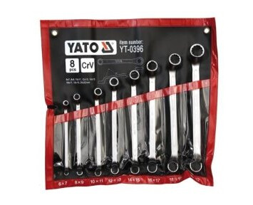 Yato YT-0396 Ringnøkkelsett 8 deler 6-22mm i rustfritt stål Yato YT-0396 Ringnøkkelsett 8 deler 6-22mm i rustfritt stål