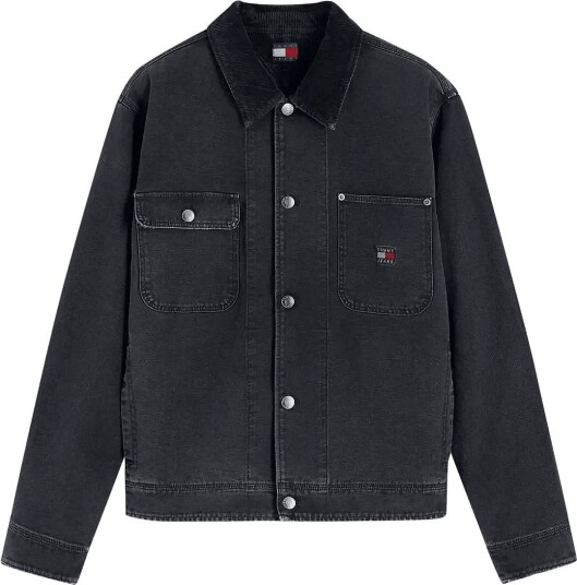 Tommy Jeans Tjm Cord Collar Canvas Ovs Ext Black L Tommy Jeans Tjm Cord Collar Canvas Ovs Ext Black L