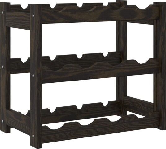 Vinstativ for 12 flasker svart heltre furu Vinstativ for 12 flasker svart heltre furu