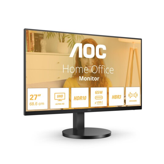 AOC B3 U27B3CF 27" 4K UHD IPS Skjerm med HDR10 og HDMI Sort AOC B3 U27B3CF 27" 4K UHD IPS Skjerm med HDR10 og HDMI Sort