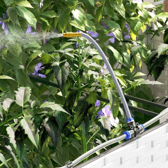  Hageplantere med Vanning System 2 stk Hvit
