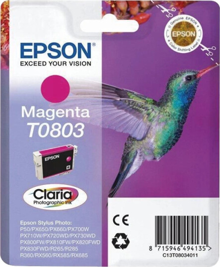 Epson Blekkpatron T0803 Magenta (7.4ml)