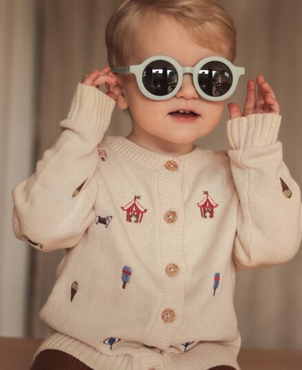 Fliink Magic Embroidered Cardigan Sandshell (98 /3 år)