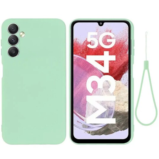 INCOVER Samsung Galaxy M34 (5G) / F34 (5G) Liquid Silikon Deksel med Stropp - Grønn