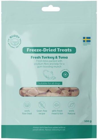 Buddy Petfoods Buddy Frysetørkede Kalkun-Og Tunfiskbiter 100 G