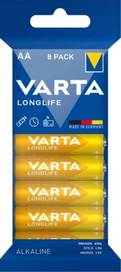 VARTA Longlife Alkaline AA 8-pak Engangsbatteri 1,5V