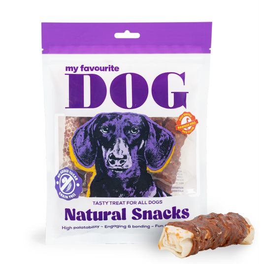 My Favourite Dog Andeinnpakket Råhud med Andefyll 12 cm - 6 Pakning - 360g Hundesnacks
