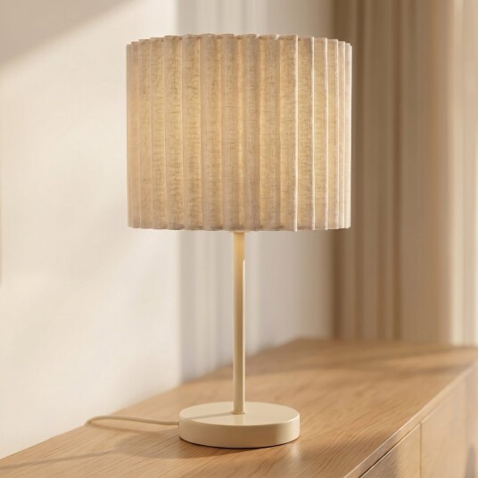 Bordlampe Lindby Libbie Beige Stue Stoff / Tekstil 45 Beige