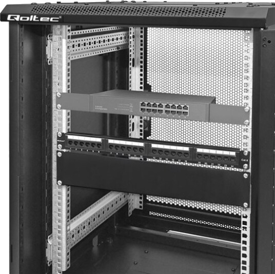 Qoltec Rackblankingspanel Solid Steel Svart 2U 19" Qoltec Rackblankingspanel Solid Steel Svart 2U 19"