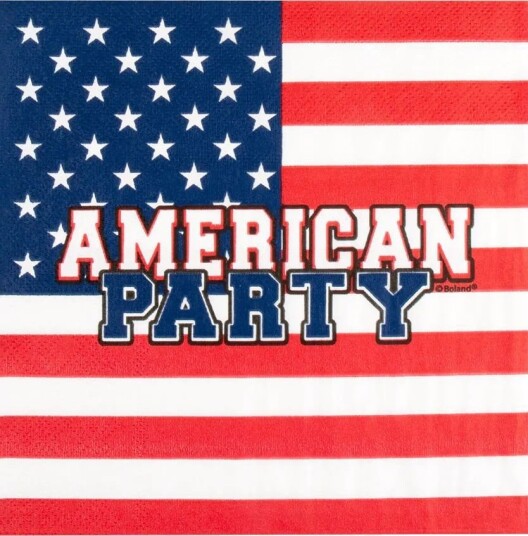 20 stk American Party Servietter 3 Lags 33x33 cm