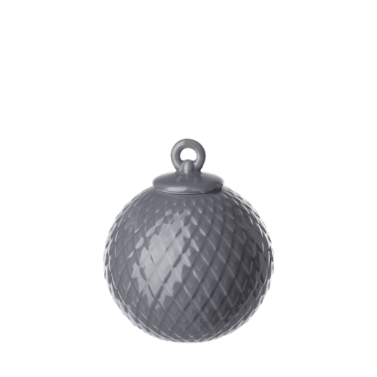 Lyngby Porcelain Rhombe Christmas Ball Dark Grey Lyngby Porcelain Rhombe Christmas Ball Dark Grey