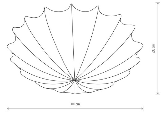 Euluna Form taklampe laget av tekstil Ø 80 cm