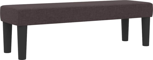  Box Spring seng med madrass og benk mørk brun 140x190 cm stoff