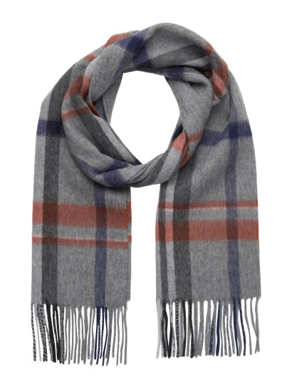 Portia 1924 Grey Wool Scarf - Grey - ONE SIZE