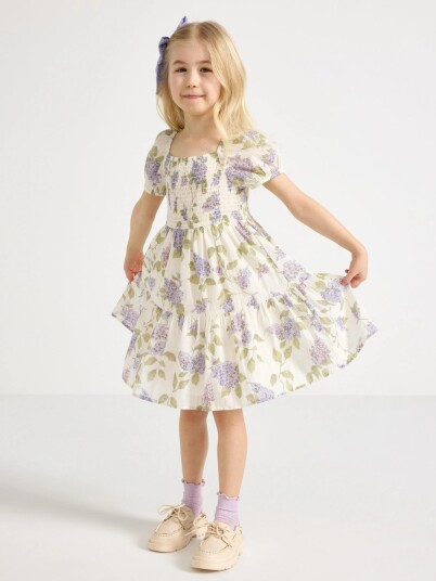 Lindex Dress With Smock   White   116