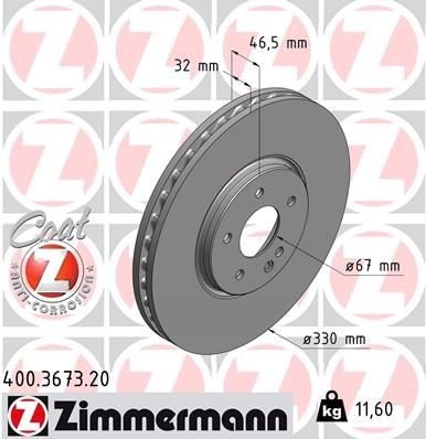 Bremseskive ZIMMERMANN 400.3673.20