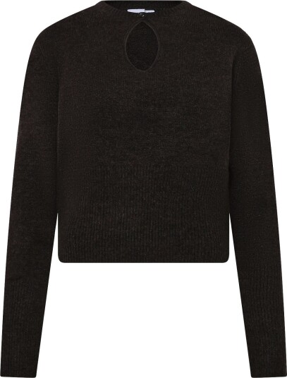 NOISY MAY Nmsloan L/S O Neck Keyhole Knit CHOCOLATE BROWN XS