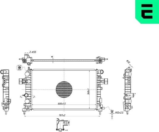 ERA 673552 Radiator motorkjøling ERA 673552 Radiator motorkjøling