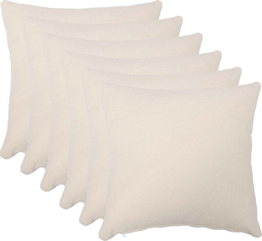vidaXL Putetrekk 6 pcs HEERLEN Krem 50 x 50 cm Bouclé
