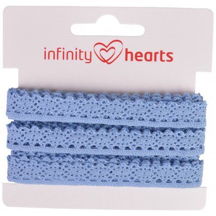 Infinity Hearts Lace Ribbon Polyester 11mm 05 Blå 5m