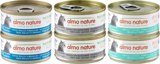 Almo Nature Våtfôr Hfc Mixpakke Tunfisk 3 Sorter 70G 6 X 70 G