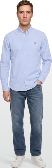 Maison Kitsune Fox Head Embroidery Classic Shirt Blue 42
