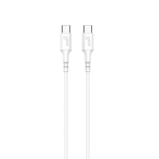 GEAR Ladekabel Usb c Til 2.0 3m Hvit Rund Kabel