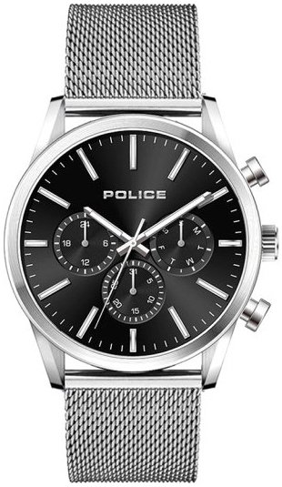 Police Herreklokke P15599JS02MM Patriot Sort/Stål Ø44 mm