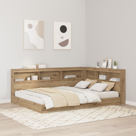 Lagringshodegavl med hylle artisan eik 135 cm Konstruert tre