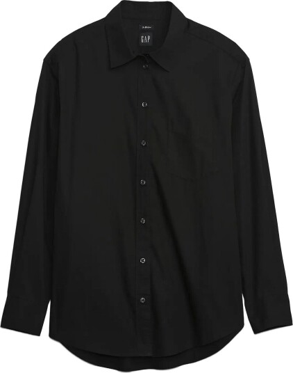 GAP Organic Cotton Poplin Big Shirt Black S GAP Organic Cotton Poplin Big Shirt Black S
