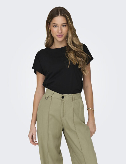 ONLY Onlmay Life S/S Open Back Top Box Jrs - Black - XS