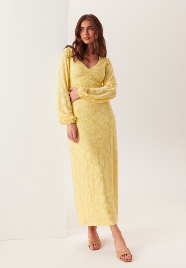 Bubbleroom Structure Floral Smock Maxi Dress