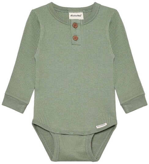 Minymo Body I/e   Rib   Lily Pute   Minymo   50   Langermet Body   Grønn