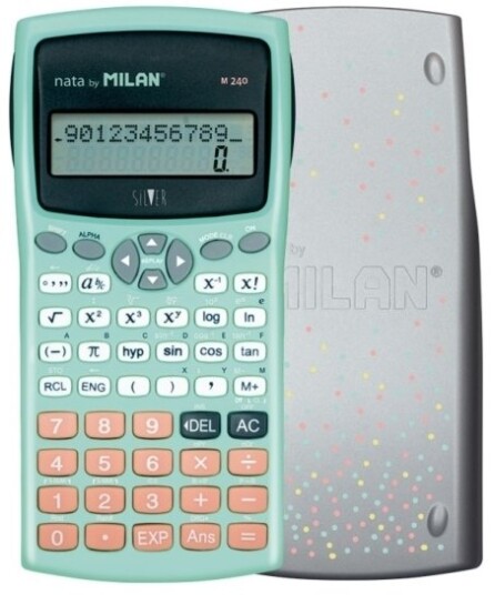 Milan M240, Lomme, Vitenskaplig, 12 Sifre, 2 Linjer, Batteri, Svart, Sølv, Turkis Milan M240, Lomme, Vitenskaplig, 12 Sifre, 2 Linjer, Batteri, Svart, Sølv, Turkis