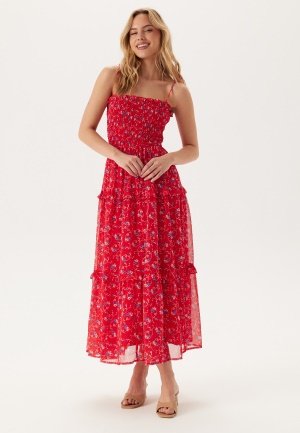 TOMMY JEANS Tjw Aop Chiffon Maxi Dress 0kr Red Small Flowers Aop XS