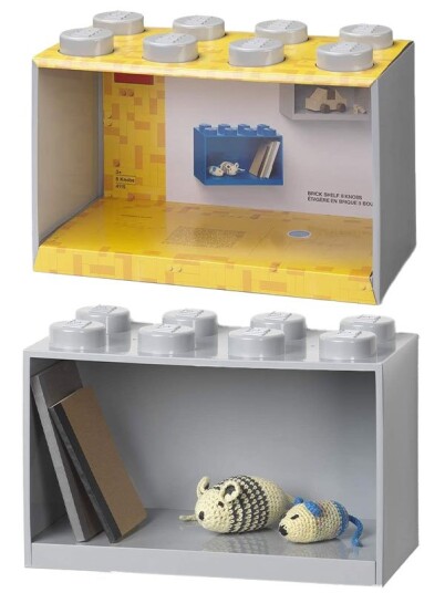 LEGO Storage brick shelf 8 hylle med stor LEGO kloss Medium Stone Grey LEGO Storage brick shelf 8 hylle med stor LEGO kloss Medium Stone Grey